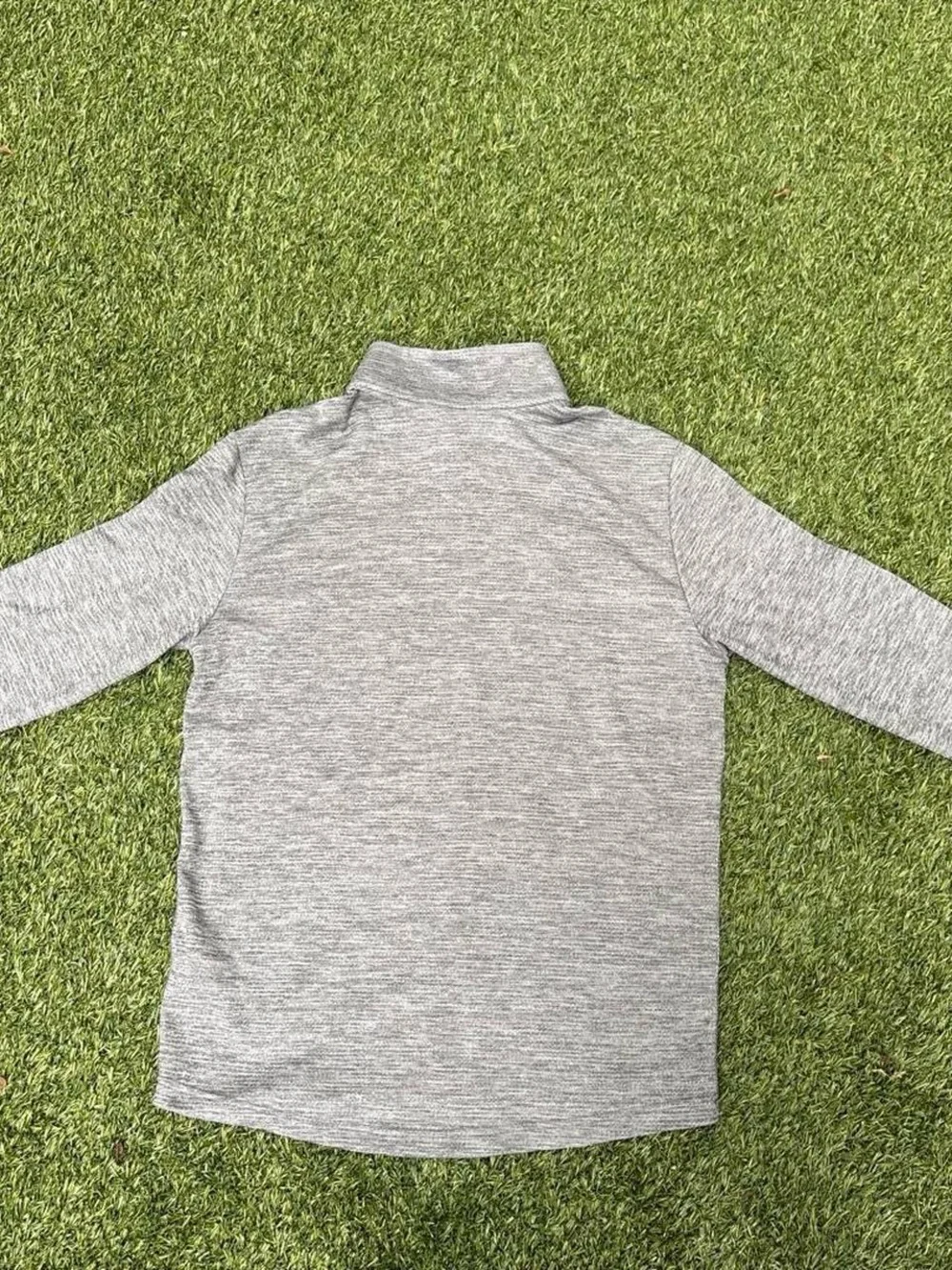 Nike Grey Heather Quarter-Zip Pullover with Team Patch